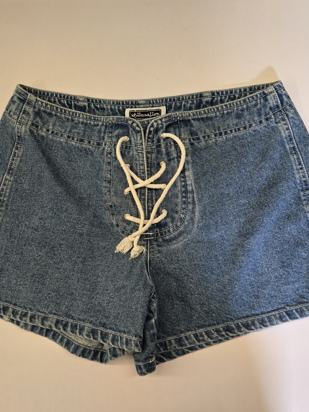 Vintage Xhilaration Y2K Lace Up Denim Shorts - Size 5